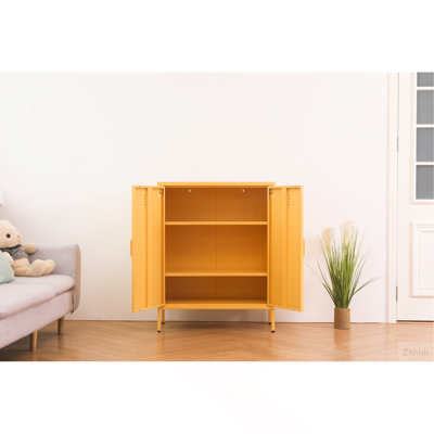 A multi-functional metal storage cabinet with a height of 39.96 inches
