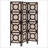 Tan And Cappuccino Circle Pattern 3-Panel Folding Screen, Perfect For Transitional Spaces And Exotic Charm