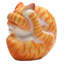 Flexible Cat In Orange Wood Sculpture