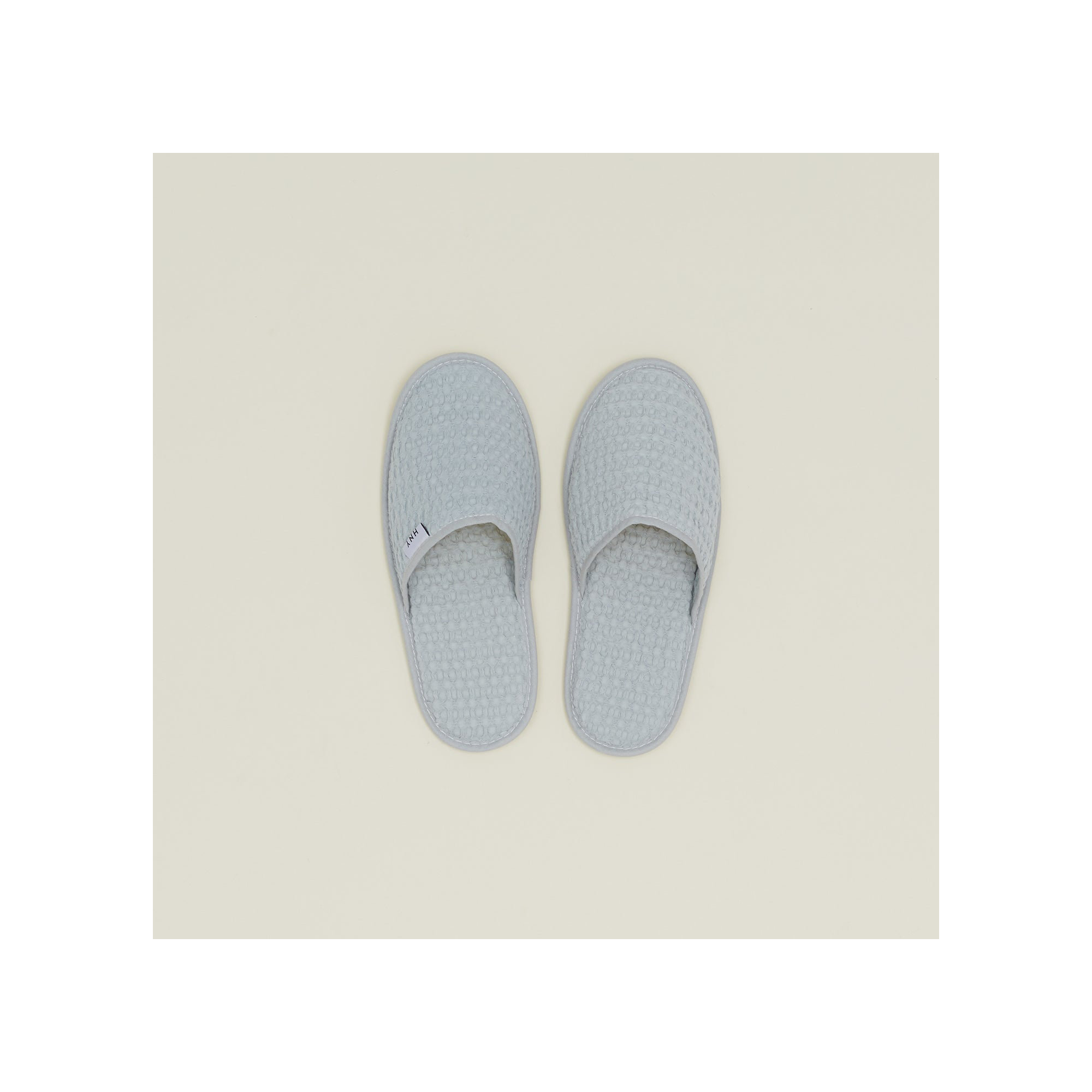 Simple Cotton Waffle Slippers, Sky, Large