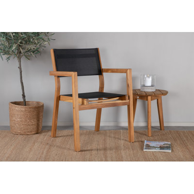 Venice Stackingchair - Teak / Black PVC-coated Polyester