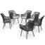 Chaises de salle à manger d'extérieur en rotin avec coussins (ensemble de 6)-808765839