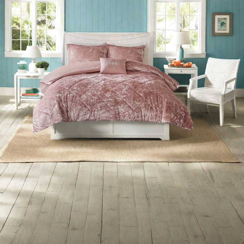 Luxurious Velvet Bedding Sets, Blush Polyester Glamorous Style For Home