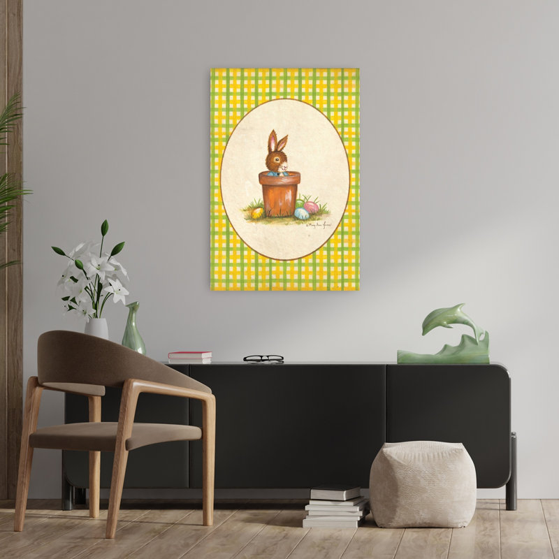 Bunny Pot by Mary Ann June - 1 Piece Wrapped Canvas Wall Art, 91.44cm H x 60.96cm W