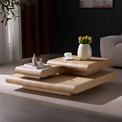 3PCS Modular Stacking MDF Coffee Table Set