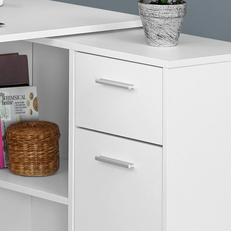 Bureau d'ordinateur, bureau personnel, coin, tiroirs de rangement, L 46 po, forme en L, travail, ordinateur portable, stratifié, contemporain, moderne