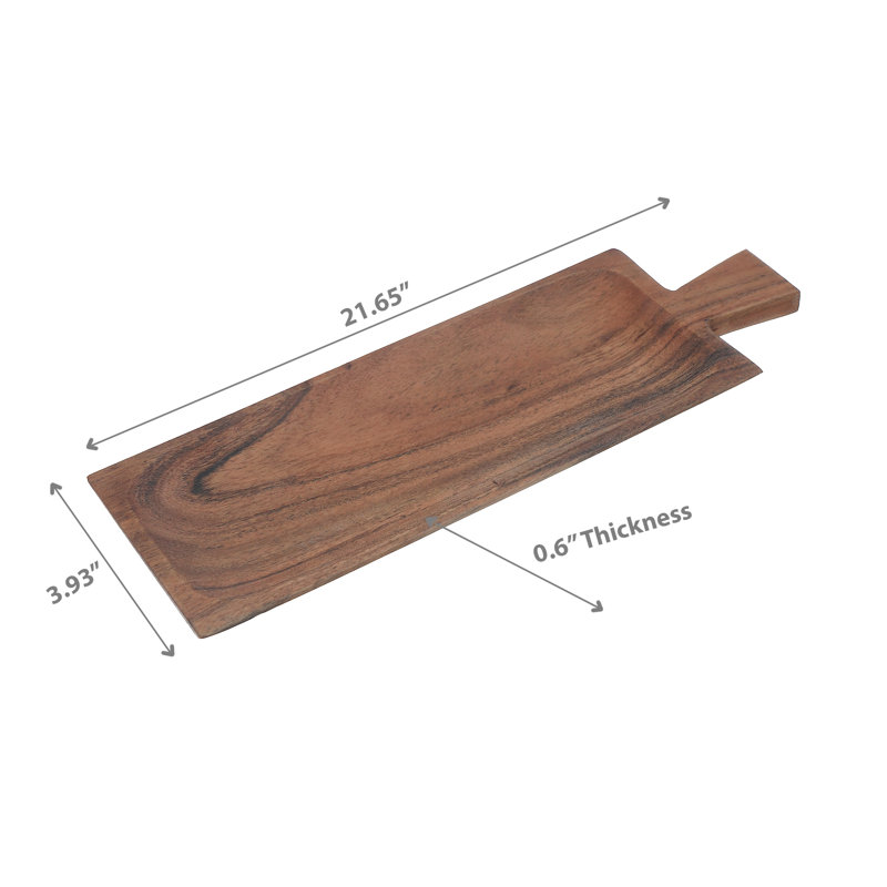 Planche de service biseautée en bois d'acacia avec poignée