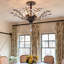 5 Light Dimmable Semi Flush Mount With Crystal Chandelier
