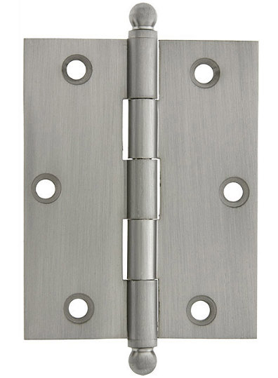 Solid Brass Mortise Hinge, 4.25'' H x 2.5" W x 2" D, Satin Nickel