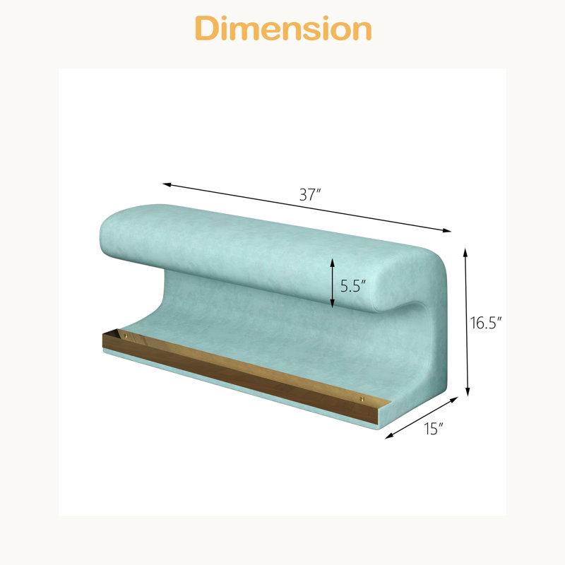 Banc d'entrée avec repose-pieds en cuir avec lumière DEL pour salon, chambre à coucher et bout de lit, Vert
