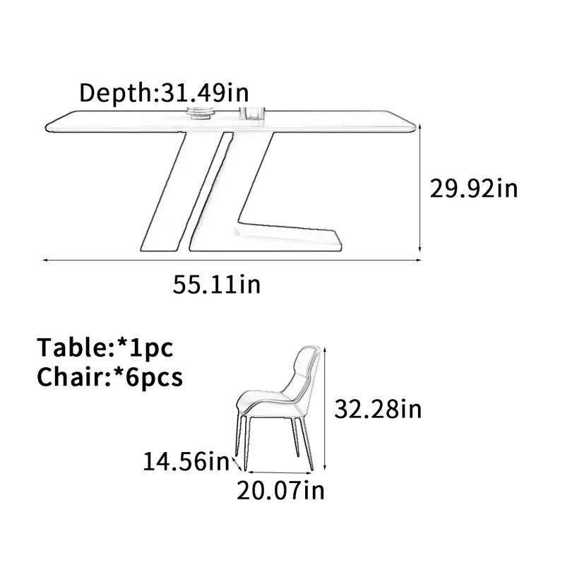 Table de salle à manger en ardoise noire pure, H 29,92 po x L 55,11 po x l 31,49 po