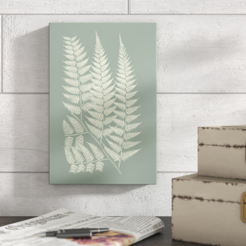 «Ferns on Sage III», peinture sur toile, H 12 po x l 8 po