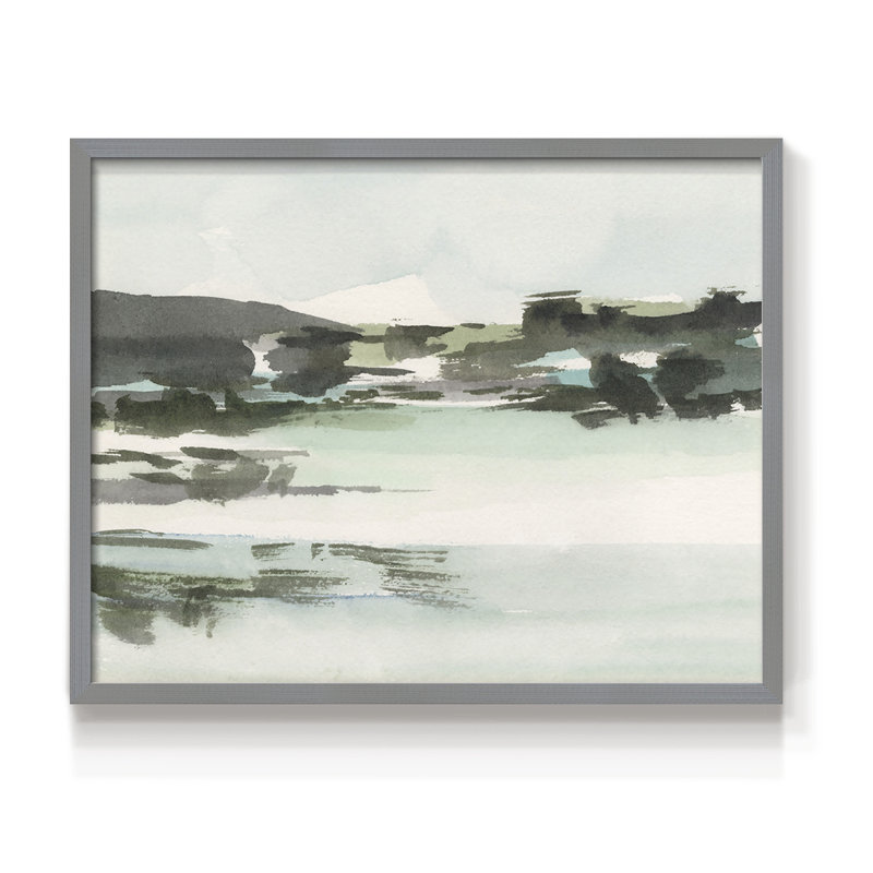 Turquoise Marsh II - impression encadrée - réaménageable, H 22 po x l 28 po, Gris