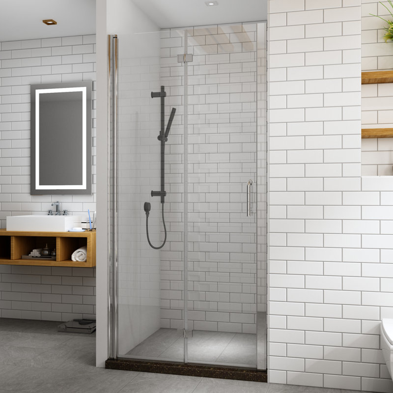Sliding Framed Shower Door In Matte Black With Clear Glass, Matte Black