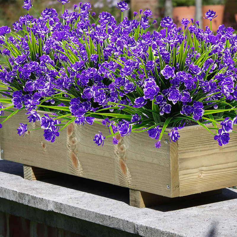 10 paquets de fleurs de jonquille artificielle à l'extérieur (bleu)