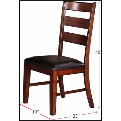 Antique Walnut Finish Solid Wood Dining Chairs with Ladder Back and Cushion Seats for Elegant Comfort