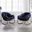 Siège berçant bleu marine avec structure solide - pour le jardin, le salon, la chaise élégante dans le cadre de la véranda, design ergonomique extérieur