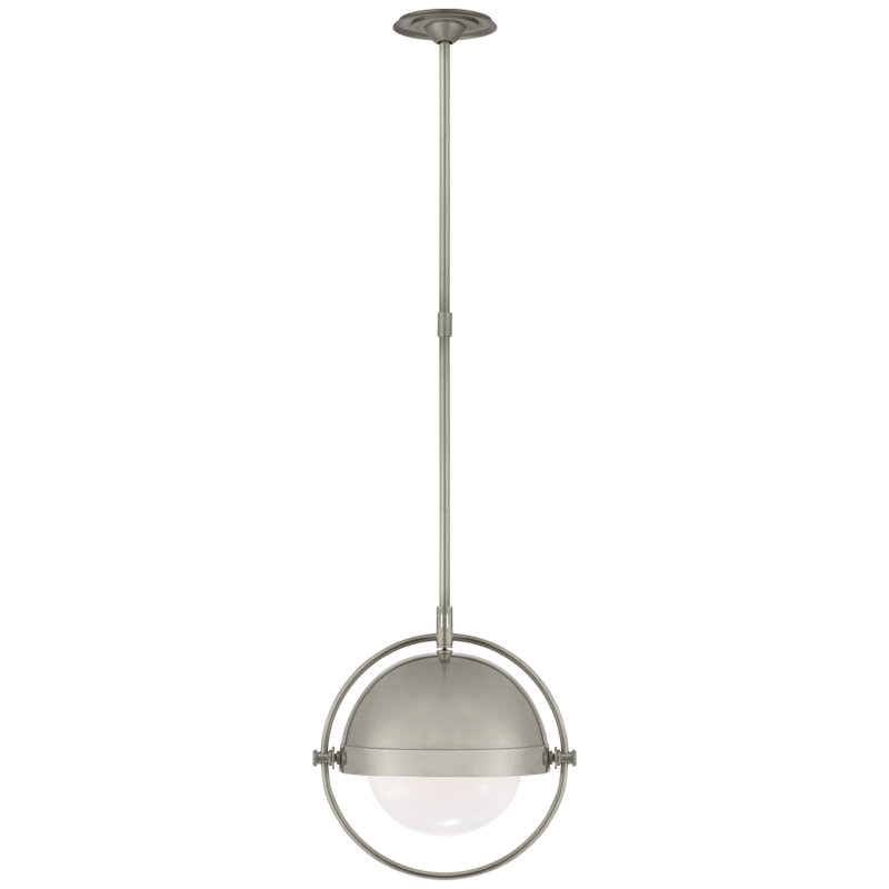 Thomas O'Brien Decca 1 - Light Pendant, Antique Nickel, 16.5" H x 15.75" W x 15.75" D
