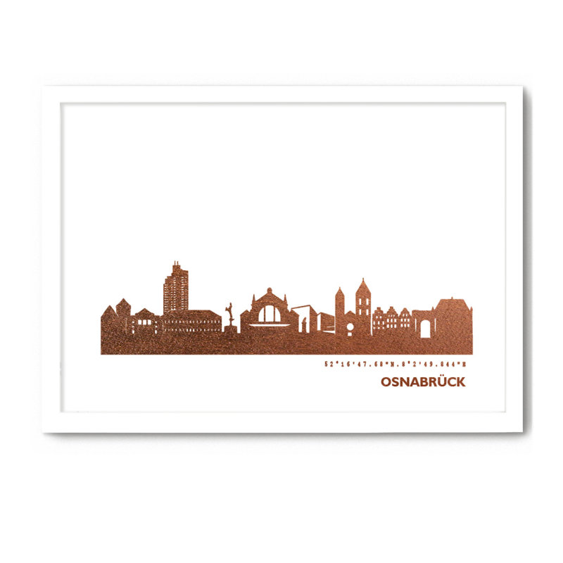 Osnabrück Skyline 1 Piece Single Picture Frame Wall Art, 33cm H x 43cm W x 4cm D