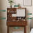  25.2"W Small  Solid Wood Vanity Desk Set with Reversable Mirror & 2 Storage Drawers-369832604-369832607