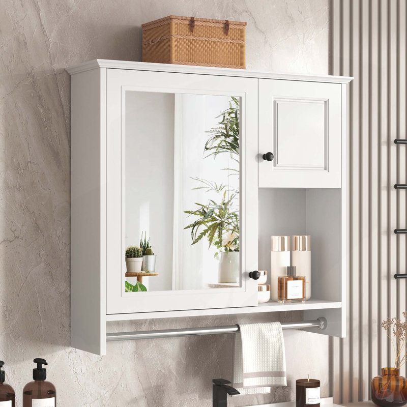 Armoire de salle de bain murale polyvalente avec miroir et plusieurs options de rangement