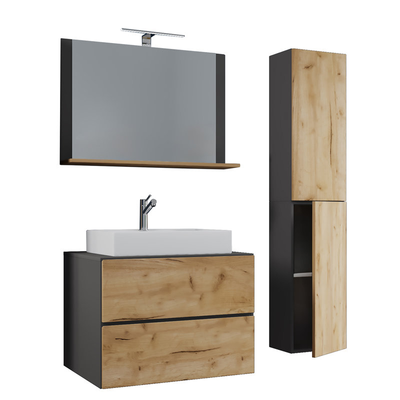 Kanorado Bathroom Furniture Suite, Brown/Black