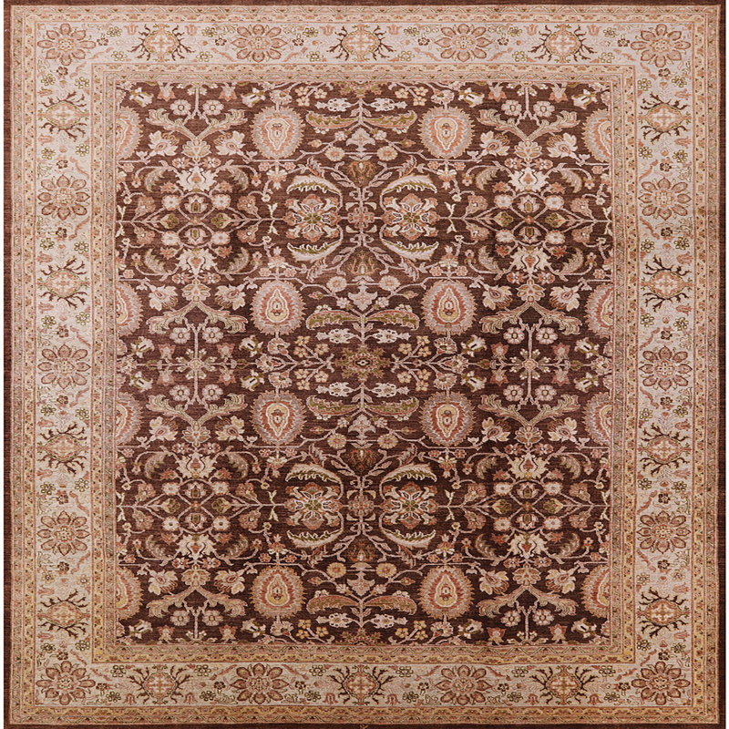 Tapis beige / brun Gatlinburg, Carré 4 pi
