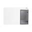 Meuble-lavabo mural 30 po, 2 portes à fermeture douce, meuble-lavabo blanc brillant et 1/2 porte en verre gris