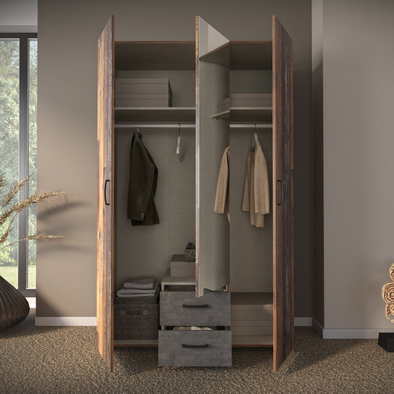 3 Door Manufactured Wood Wardrobe