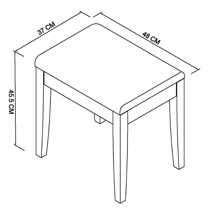 Lund Solid Wood Accent Stool