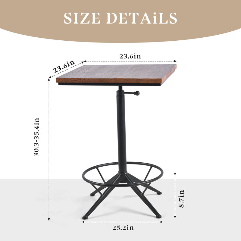Ensemble de salle à manger pour restaurant L 25,2 po x l 25,2 po Junnie Square