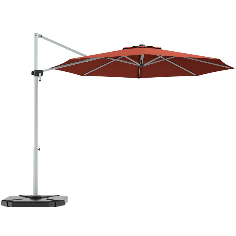 Parasol en porte-à-faux 11 pi x 11 pi Terrera, Rouge brique