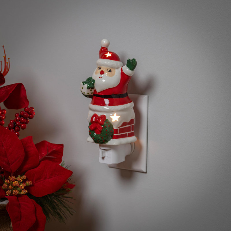 Santa in Chimney with Star Cut-out Nightlight
