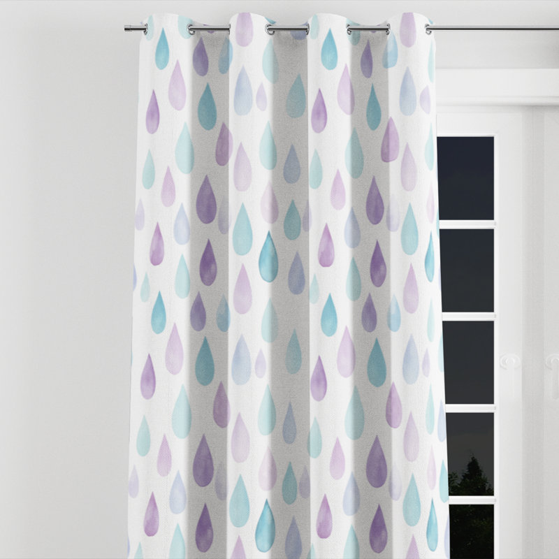 Rideau obscurcissant Kids Raindrops, L 52 po x L 108 po, Œillets argentés