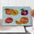 Ambesonne Fruit Cutting Board Large Size Peach Raspberry and Plum Multicolor