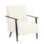 Comfortable 25.68" Lounge Chair In Beige With Upholstery And Strong Metal Legs For Office Modern Style Solid Base Area