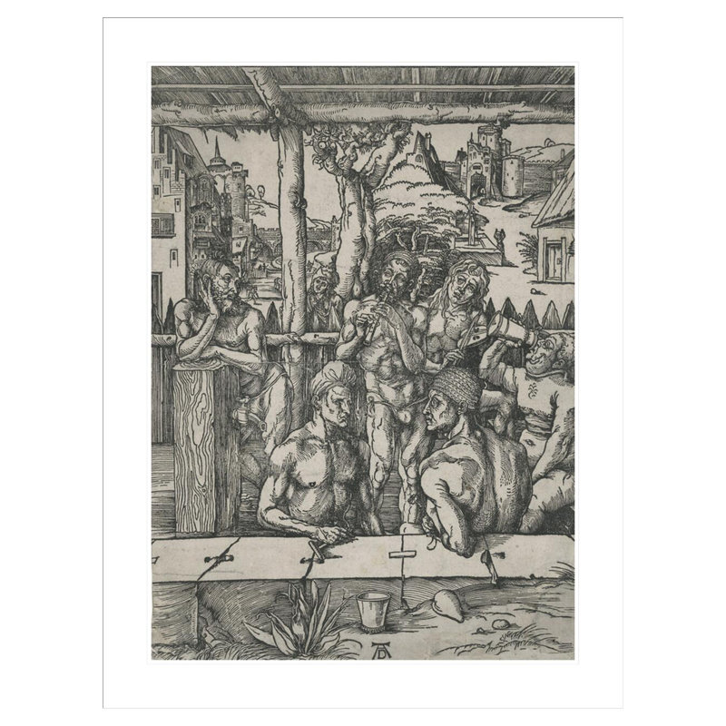 «Das Mannerbad» par Albrecht Dürer, H 41,5 po x l 31,72 po