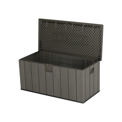 Lifetime 151cm W 570L Water Resistant Plastic Lockable Deck Box in Dark Grey