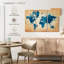 Carte du monde texturée bleue Aliaz-107947943