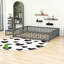 Lit de plancher avec garde-corps, porte et lattes robustes-709134425-709134402