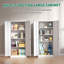 Armoire de rangement en métal robuste avec système de verrouillage, tablettes réglables et conception anti-basculement pour le garage, le bureau et la salle de classe