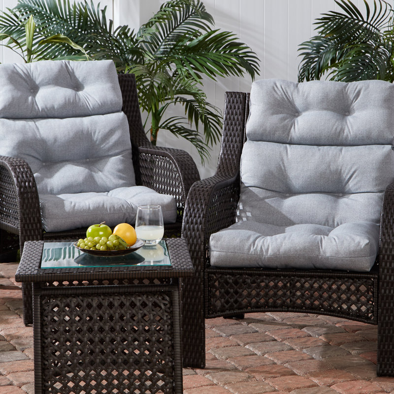 Lester Outdoor High Back Chair Cushion, Heather Gray, 1
