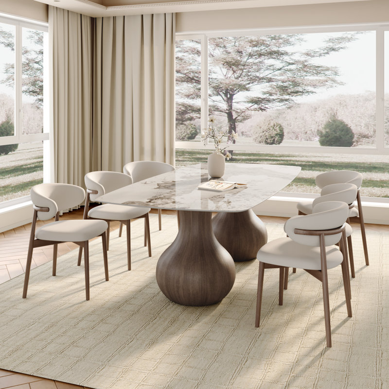 Ensemble de salle à manger 7 pièces Otelia, 7 pièces : table, 6 chaises, H 29,53 po x L 86,6 po x l 43,3 po