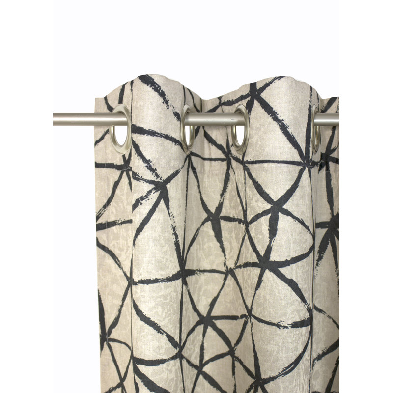 Lovitz Room Darkening Curtain Single Panel, 135cm Width x 180cm Drop, Black