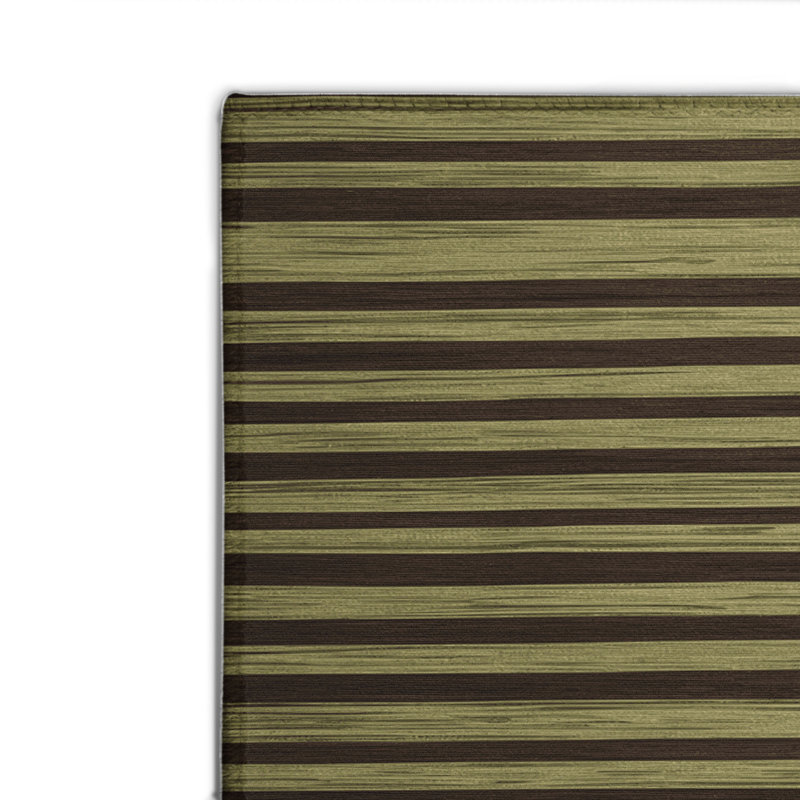 Tapis intérieur / extérieur brun HorizontalStripes, Rectangulaire 8 pi x 10 pi