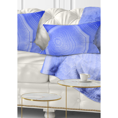 Structure en agate bleu foncé - coussin imprimé abstrait