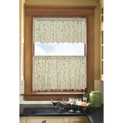 Brooke Floral Scalloped Cafe Curtain