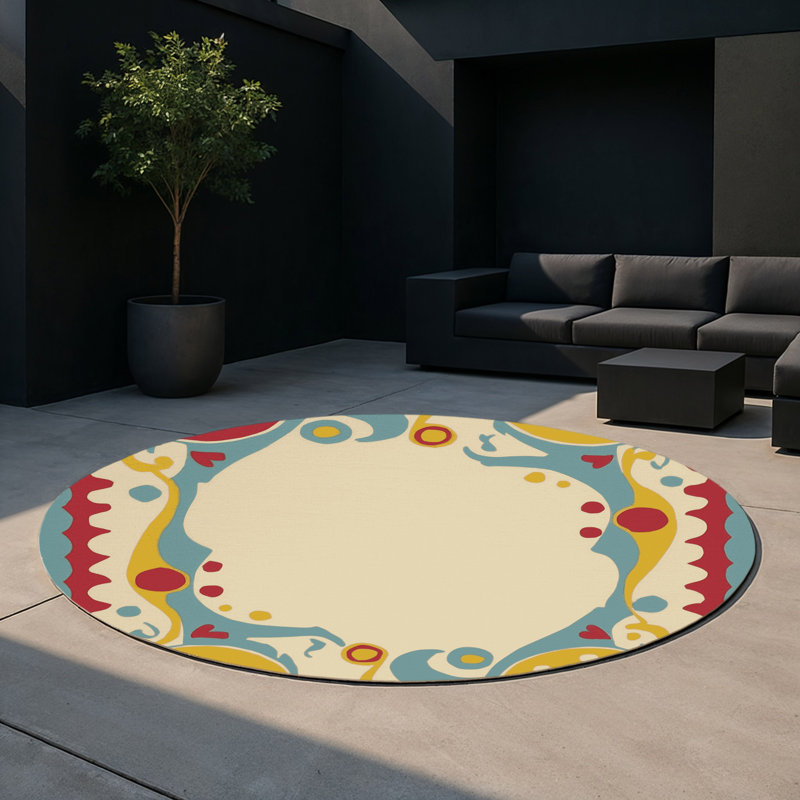Spirited Spin Indoor And Outdoor Area Rug, Round 5'