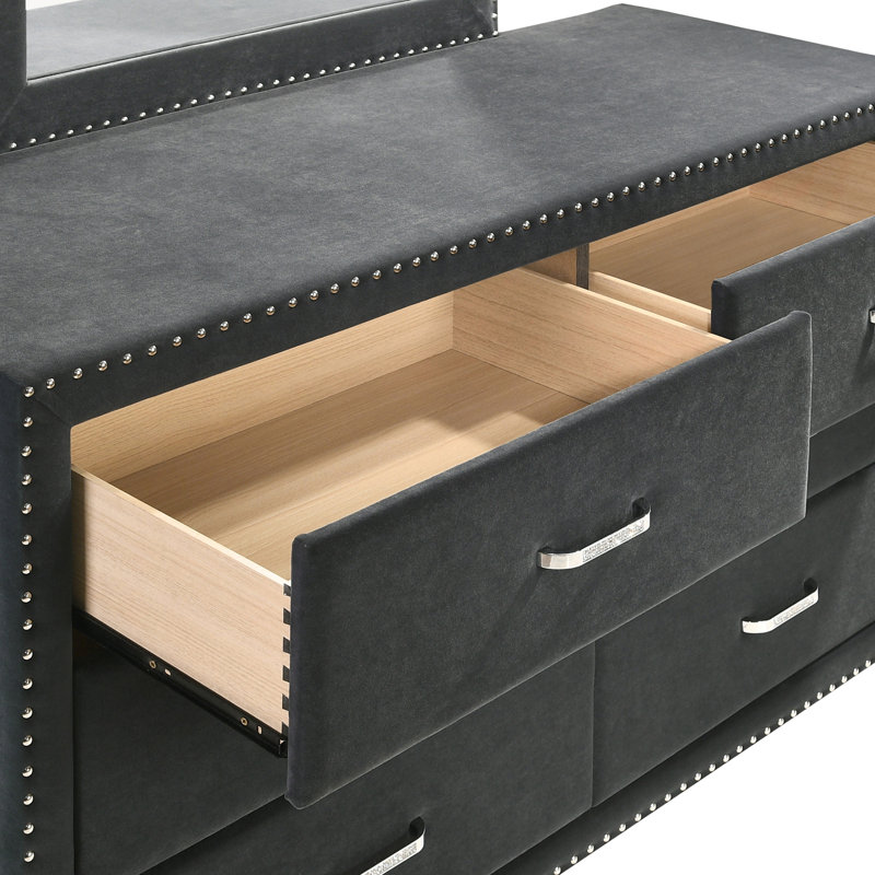 Ensemble de chambre rembourrée 4 pièces Mald, Grand