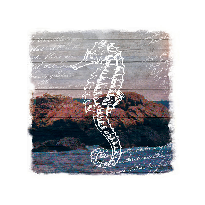 Distressed Ocean Background 3 - Wrapped Canvas Print, 91cm H x 91cm W x 3.8cm D